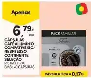 Continente Nespresso - cápsulas café alumínio compatíveis c/ continente promoção