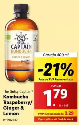 Lidl Delicious - kombucha raspberry/ ginger & lemon promoção