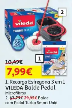 Auchan Recarga Esfregona 3 em 1 VILEDA Balde Pedal promoção