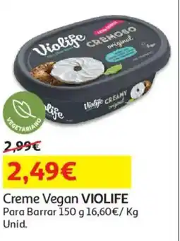 Auchan Creme Vegan VIOLIFE Para Barrar promoção