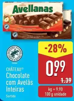 ALDI Chateau - chocolate com avelas inteiras promoção