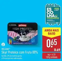 ALDI Milsani - skyr proteico com fruta 00% promoção