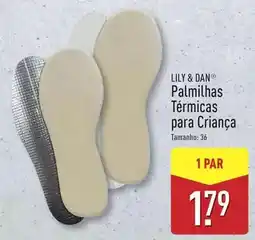 ALDI Lily & dan - palmilhas termicas para criança promoção