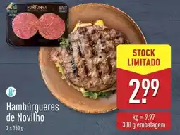 ALDI Hambúrgueres de novilho promoção