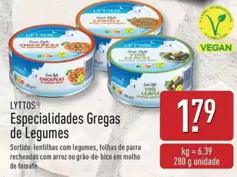 ALDI Lyttos - especialidades gregas de legumes promoção