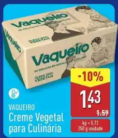 ALDI Vaqueiro - creme vegetal para culinaria promoção