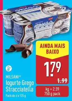 ALDI Milsani - logurte grego stracciatella promoção