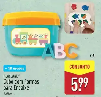 ALDI Playland - cubo com formas para encaix promoção