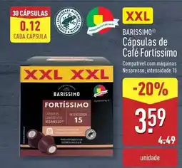 ALDI Barissimo - capsulas de cafe fortissimo promoção