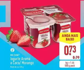 ALDI Milsani - iogurte aroma a coco/ morango promoção