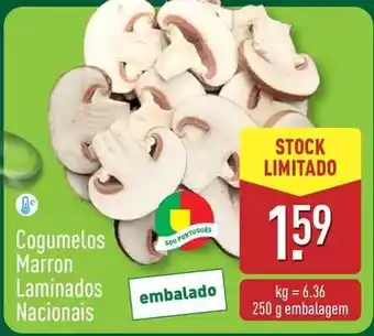 ALDI Cogumelos marron laminados nacionals promoção