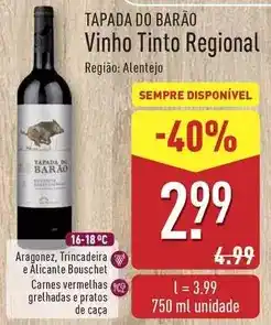 ALDI Tapada do barão - vinho tinto regional promoção