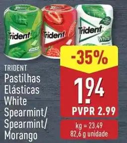 ALDI Trident - pastilhas elásticas white spearmint/ spearmint/ morango promoção