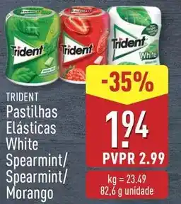 ALDI Trident - pastilhas elásticas white spearmint/ spearmint/ morango promoção