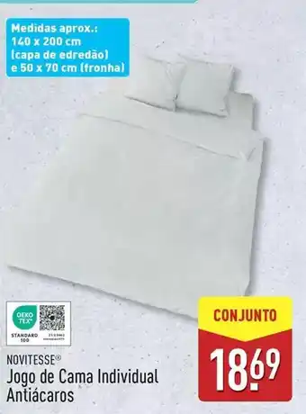 ALDI Novitesse - jogo de cama individual antiacaros promoção