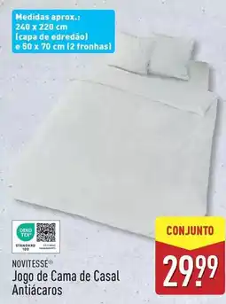 ALDI Novitesse - jogo de cama de casal antiacaros promoção