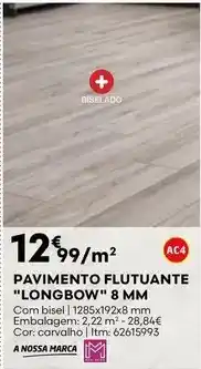 Bricomarché A+ - pavimento flutuante longbow 8 mm promoção