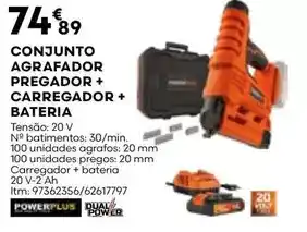 Bricomarché Conjunto agrafador + corregador + bateria promoção