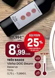 Intermarché Três bagos - vinho doc douro promoção