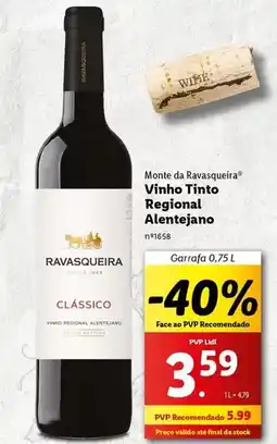 Lidl Monte da ravasqueira - vinho tinto regional alentejano promoção