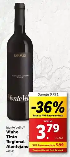 Lidl Portugal - vinho tinto regional alentejano promoção