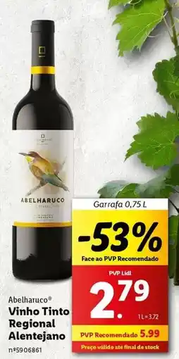 Lidl Abelharuco - vinho tinto regional alentejano promoção