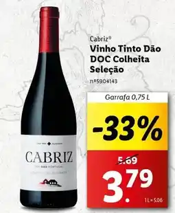 Lidl Cabriz - vinho tinto dão doc colheita seleção promoção