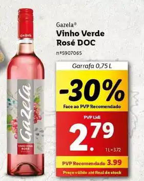 Lidl Gazela - vinho verde rosé doc promoção