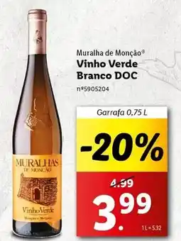 Lidl Muralhas de monção - vinho verde branco doc promoção