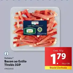 Lidl Italiamo - bacon ao estilo tiroles igp promoção