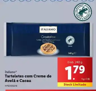 Lidl Italiamo - tarteletes com creme de avelà e cacau promoção