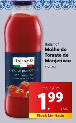 Lidl Italiamo - molho de tomate de manjericao promoção