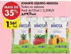 Pingo Doce Mimosa - iogurte liquido promoção