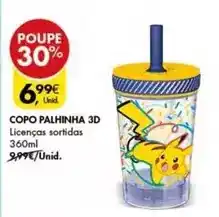 Pingo Doce Copo palhinha 3d promoção