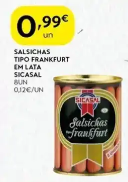 Spar Salsichas tipo frankfurt em lata sicasal promoção