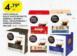 Spar Café cápsulas dolce gusto ristretto ardenza / buondi / sical/descafeinado / nescafé promoção