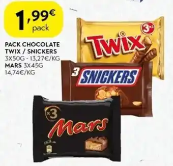 Spar Pack chocolate twix / snickers promoção