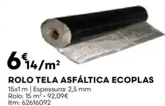 Bricomarché Rolo tela asfáltica ecoplas promoção