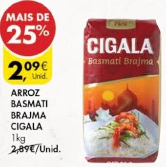 Pingo Doce Arroz Basmati Brajma Cigala 1kg promoção