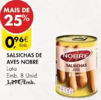 Pingo Doce Salsichas de Aves Nobre 8Unid promoção