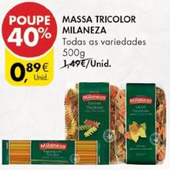 Pingo Doce Massa Tricolor Milaneza 500g promoção