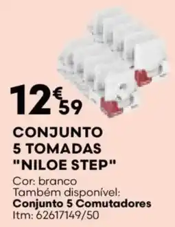 Bricomarché Conjunto 5 tomadas "niloe step" promoção