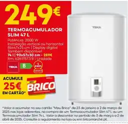 Bricomarché Termoacumulador slim promoção