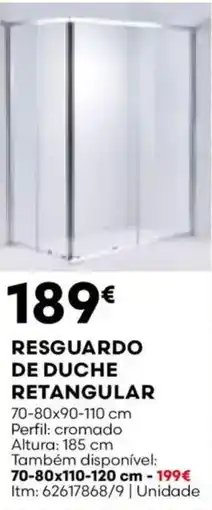 Bricomarché Resguardo de duche retangular promoção