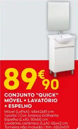 Bricomarché Conjunto "quick" móvel + lavatório + espelho promoção