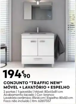 Bricomarché Conjunto "traffic new" móvel + lavatório + espelho promoção