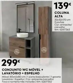 Bricomarché Conjunto wc móvel + lavatório + espelho promoção