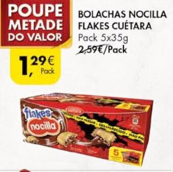 Pingo Doce Bolachas Nocilla Flakes Cuétara 5x35g promoção