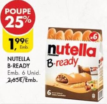 Pingo Doce Nutella B-Ready 6 Unid promoção
