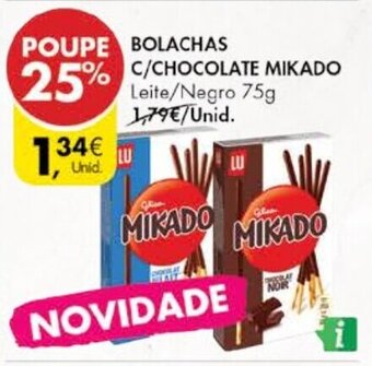 Bolachas C/Chocolate Mikado Leite/Negro 75g